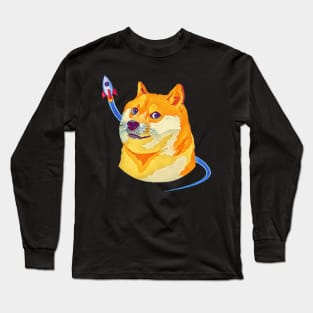 Dogecoin To The Moon Long Sleeve T-Shirt